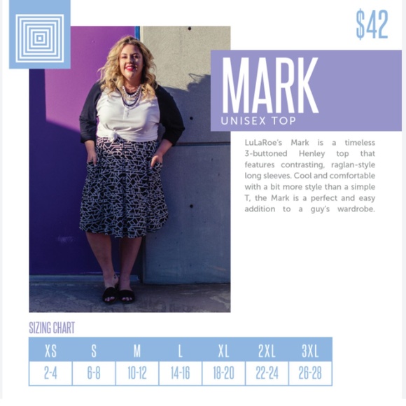 NWT LulaRoe Mark Unisex Top - Picture 5 of 7